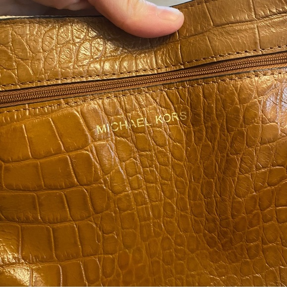 MICHAEL KORS Fulton Canvas & Croc Embossed Leather Tote - Picture 7 of 8